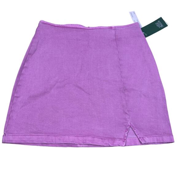 Wild Fable Women's Light Purple Front Seamed Jean Mini Skirt - Size 0 - NWT - Picture 1 of 9